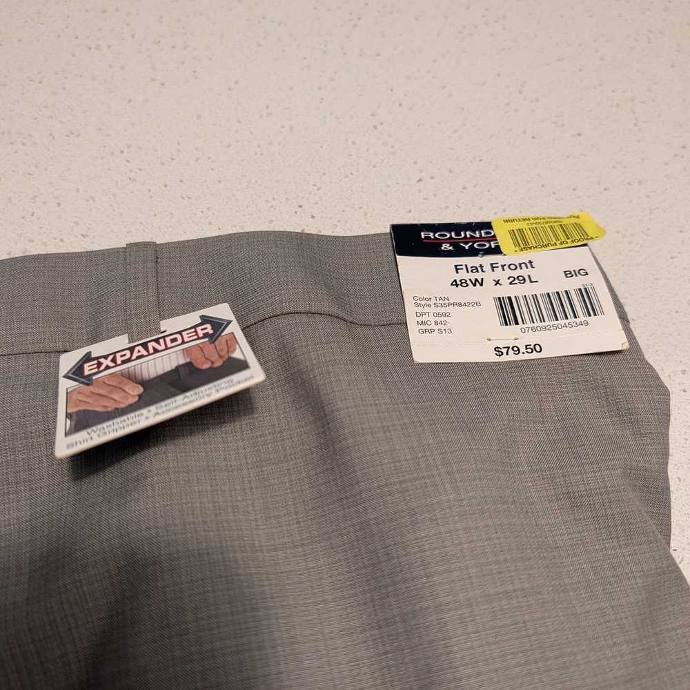 Roundtree & Yorke Light Gray Flat Front Trousers